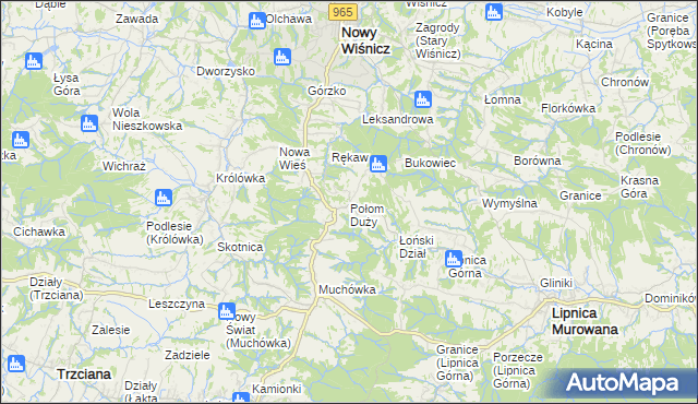 mapa Połom Duży, Połom Duży na mapie Targeo