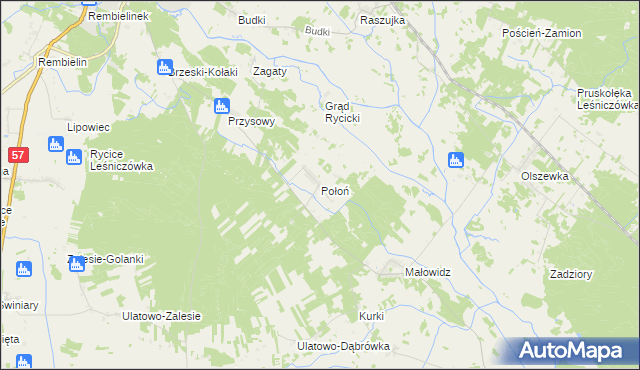 mapa Połoń, Połoń na mapie Targeo
