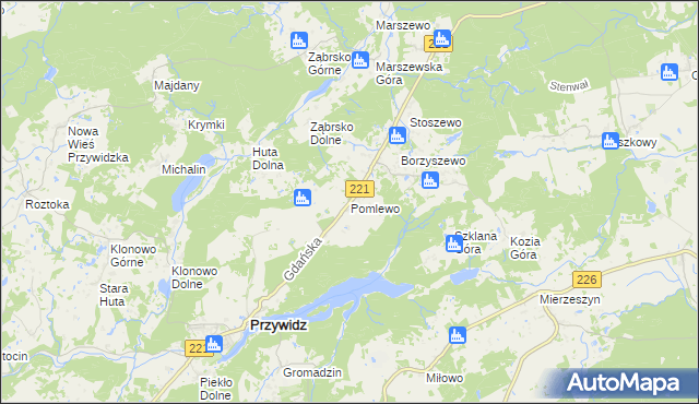 mapa Pomlewo, Pomlewo na mapie Targeo
