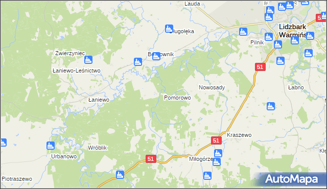 mapa Pomorowo, Pomorowo na mapie Targeo