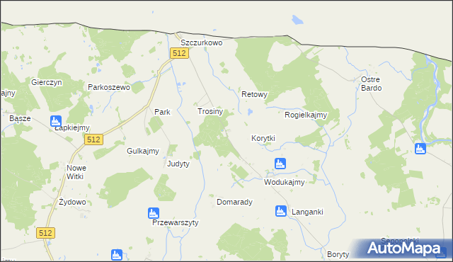 mapa Poniki gmina Sępopol, Poniki gmina Sępopol na mapie Targeo