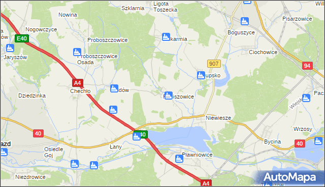 mapa Poniszowice, Poniszowice na mapie Targeo