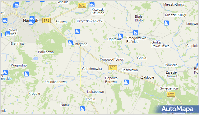 mapa Popowo-Północ, Popowo-Północ na mapie Targeo