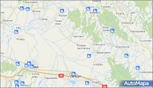 mapa Posada Jaćmierska, Posada Jaćmierska na mapie Targeo