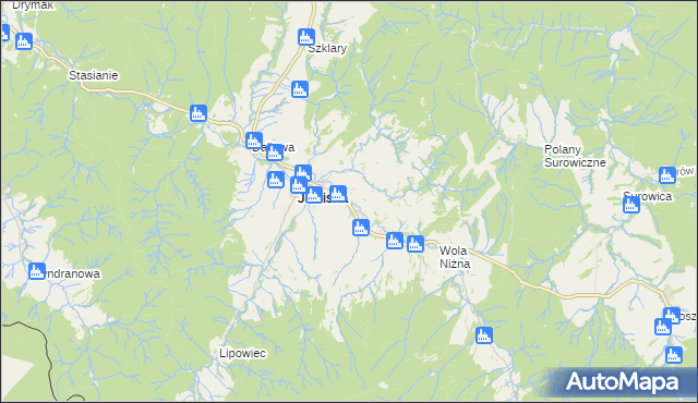mapa Posada Jaśliska, Posada Jaśliska na mapie Targeo