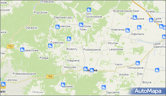mapa Postaszowice, Postaszowice na mapie Targeo