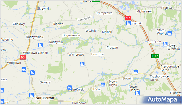 mapa Postróże, Postróże na mapie Targeo