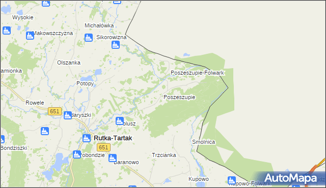 mapa Poszeszupie, Poszeszupie na mapie Targeo