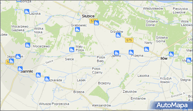 mapa Potok Biały, Potok Biały na mapie Targeo