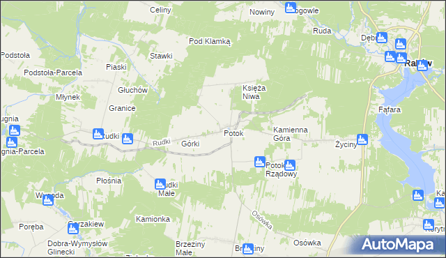mapa Potok gmina Szydłów, Potok gmina Szydłów na mapie Targeo