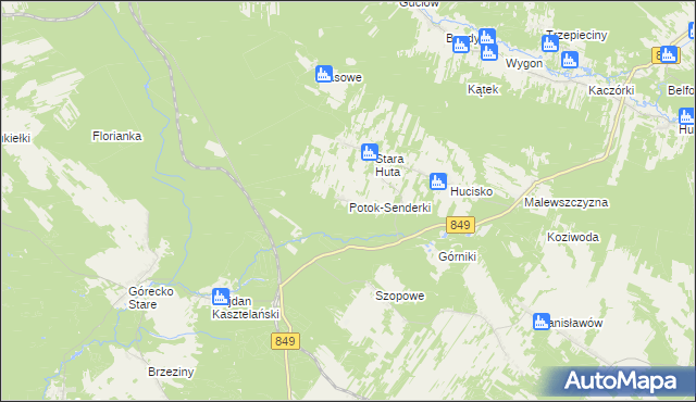 mapa Potok-Senderki, Potok-Senderki na mapie Targeo