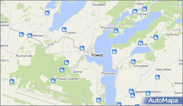 mapa Powidz powiat słupecki, Powidz powiat słupecki na mapie Targeo