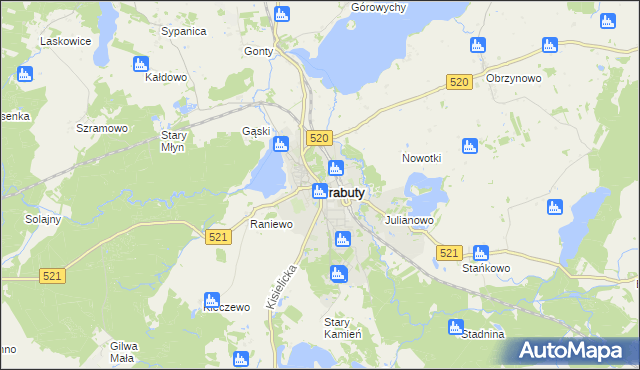 mapa Prabuty powiat kwidzyński, Prabuty powiat kwidzyński na mapie Targeo