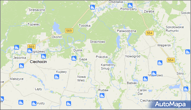 mapa Praczka, Praczka na mapie Targeo