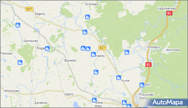 mapa Praslity, Praslity na mapie Targeo