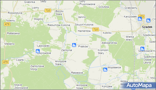 mapa Pratków, Pratków na mapie Targeo