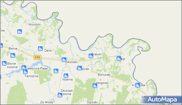 mapa Pratulin, Pratulin na mapie Targeo