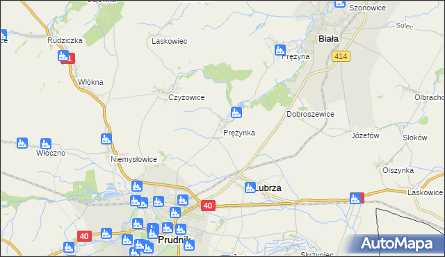 mapa Prężynka, Prężynka na mapie Targeo