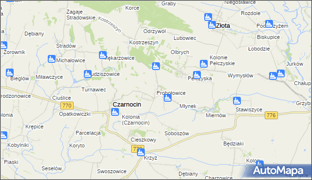 mapa Probołowice, Probołowice na mapie Targeo