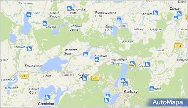 mapa Prokowo, Prokowo na mapie Targeo