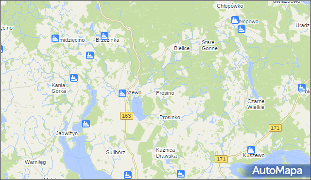 mapa Prosino, Prosino na mapie Targeo