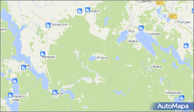 mapa Prośno, Prośno na mapie Targeo