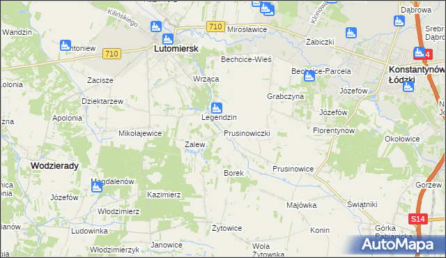 mapa Prusinowiczki, Prusinowiczki na mapie Targeo