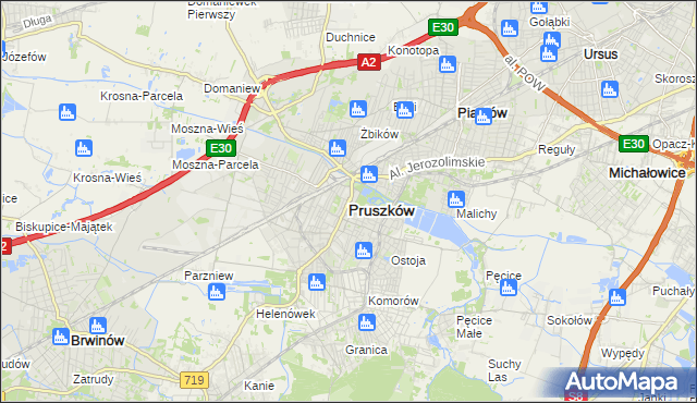 mapa Pruszków, Pruszków na mapie Targeo