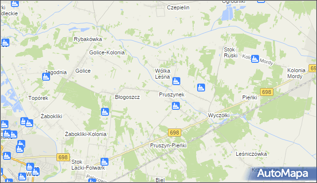 mapa Pruszynek, Pruszynek na mapie Targeo