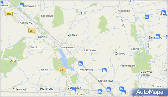 mapa Przecław gmina Szamotuły, Przecław gmina Szamotuły na mapie Targeo