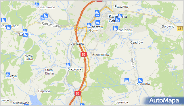 mapa Przedwojów, Przedwojów na mapie Targeo