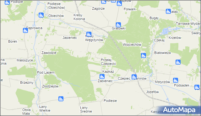 mapa Przełaj Czepiecki, Przełaj Czepiecki na mapie Targeo