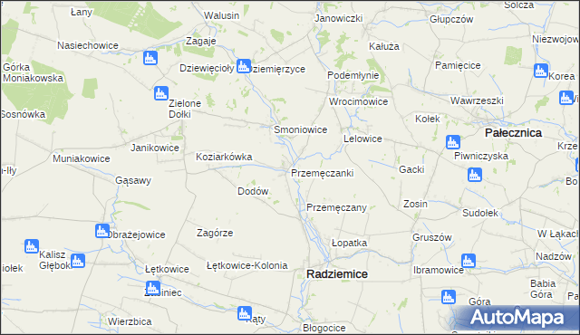 mapa Przemęczanki, Przemęczanki na mapie Targeo