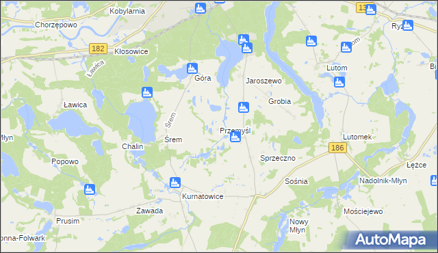 mapa Przemyśl gmina Sieraków, Przemyśl gmina Sieraków na mapie Targeo