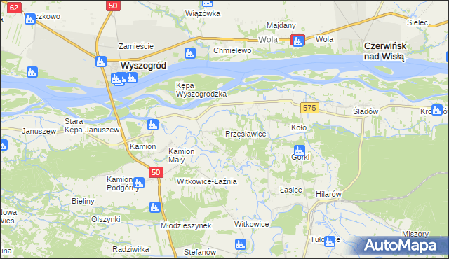 mapa Przęsławice gmina Brochów, Przęsławice gmina Brochów na mapie Targeo