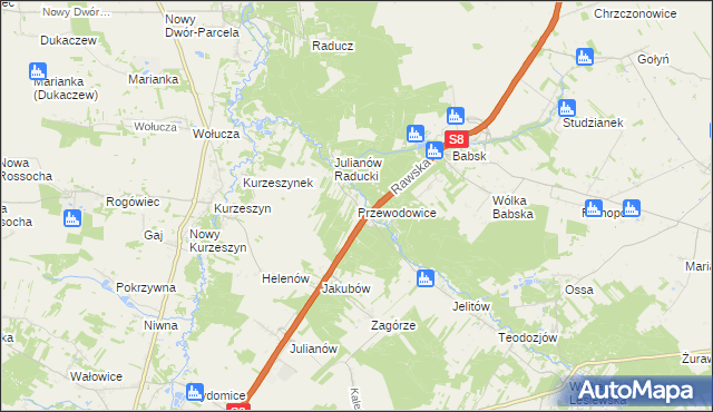 mapa Przewodowice, Przewodowice na mapie Targeo