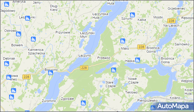 mapa Przewóz gmina Chmielno, Przewóz gmina Chmielno na mapie Targeo