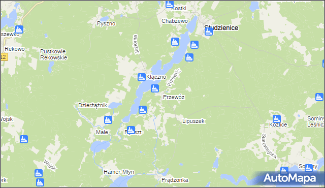 mapa Przewóz gmina Studzienice, Przewóz gmina Studzienice na mapie Targeo