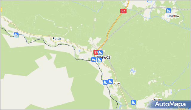 mapa Przewóz powiat żarski, Przewóz powiat żarski na mapie Targeo