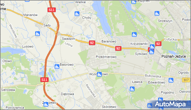 mapa Przeźmierowo, Przeźmierowo na mapie Targeo