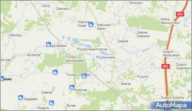 mapa Przyborowie, Przyborowie na mapie Targeo