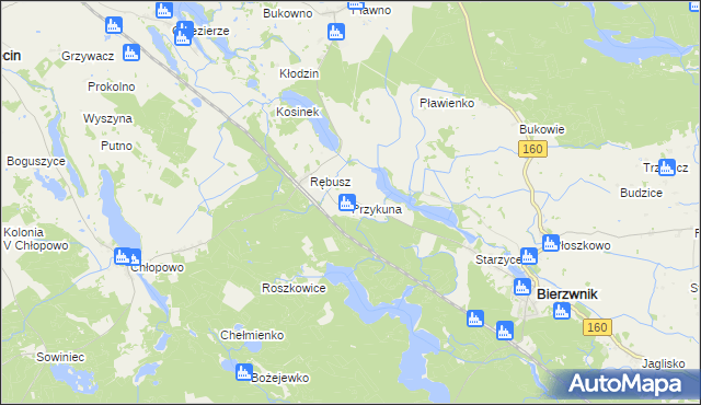mapa Przykuna, Przykuna na mapie Targeo