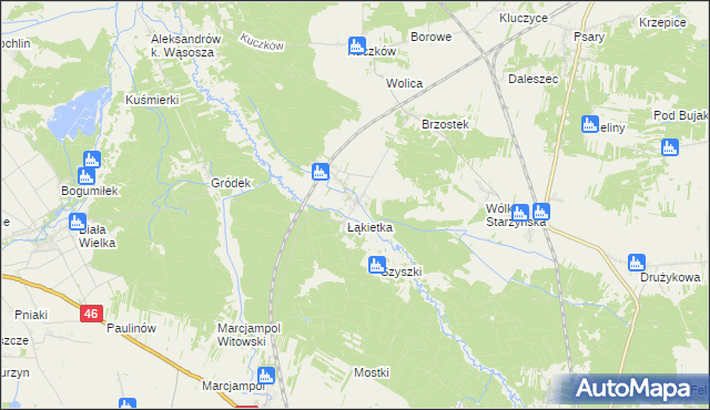 mapa Przyłęk gmina Szczekociny, Przyłęk gmina Szczekociny na mapie Targeo
