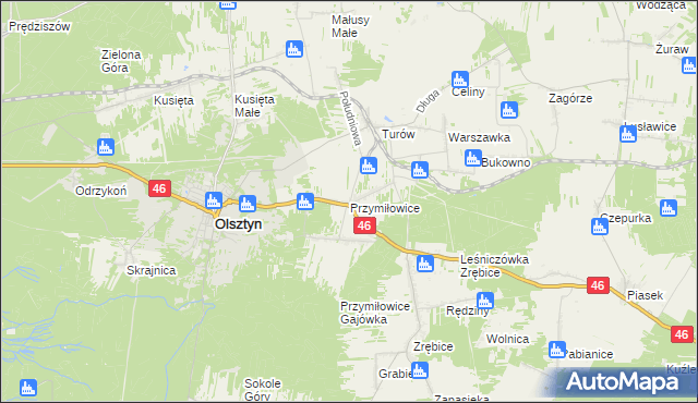 mapa Przymiłowice, Przymiłowice na mapie Targeo