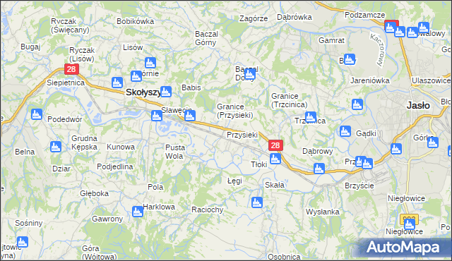 mapa Przysieki, Przysieki na mapie Targeo