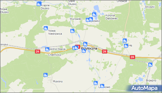 mapa Przytoczna, Przytoczna na mapie Targeo