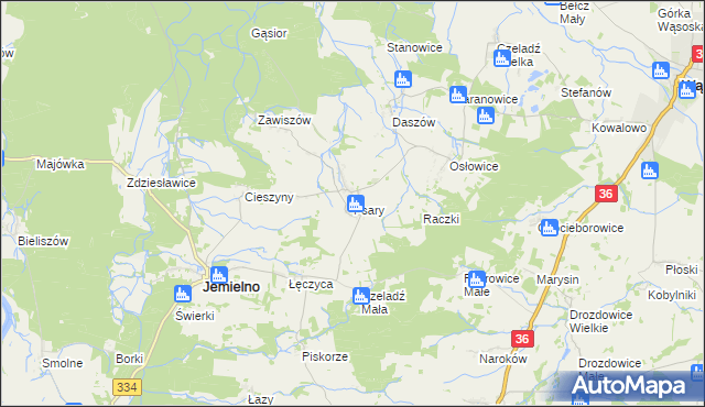 mapa Psary gmina Jemielno, Psary gmina Jemielno na mapie Targeo