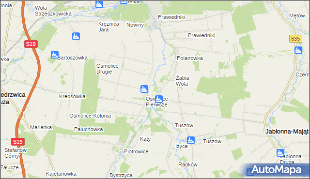 mapa Pszczela Wola, Pszczela Wola na mapie Targeo