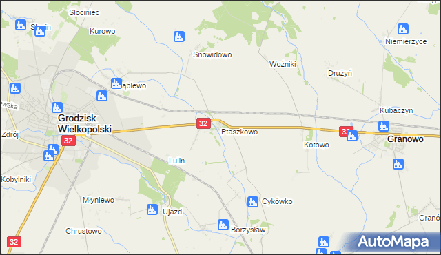 mapa Ptaszkowo, Ptaszkowo na mapie Targeo