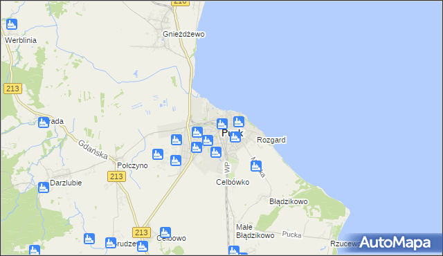 mapa Puck, Puck na mapie Targeo